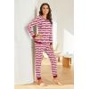 Ekouaer Nursing Pajama Set Long Sleeve Maternity Clothes Labor Pregnancy Pjs Breastfeeding Thermal Underwear Sleepwear(Red Beige Beer Stripe)