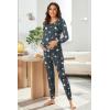 Ekouaer Nursing Pajama Set Long Sleeve Maternity Clothes Labor Pregnancy Pjs Breastfeeding Thermal Underwear Sleepwear(Strar Dark Gray)