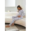 Ekouaer Nursing Pajama Set Long Sleeve Maternity Clothes Labor Pregnancy Pjs Breastfeeding Thermal Underwear Sleepwear(Strar Light Gray)