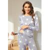 Ekouaer Nursing Pajama Set Long Sleeve Maternity Clothes Labor Pregnancy Pjs Breastfeeding Thermal Underwear Sleepwear(Strar Light Gray)