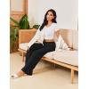Ekouaer Pajama Pants for Women Soft Comfy Pajama Bottoms Casual Stretch Wide Leg Pants with Pockets(Black)