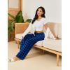 Ekouaer Pajama Pants for Women Soft Comfy Pajama Bottoms Casual Stretch Wide Leg Pants with Pockets(Black Blue Plaid)