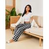 Ekouaer Pajama Pants for Women Soft Comfy Pajama Bottoms Casual Stretch Wide Leg Pants with Pockets(Black White Plaid)