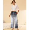 Ekouaer Pajama Pants for Women Soft Comfy Pajama Bottoms Casual Stretch Wide Leg Pants with Pockets(Black White Plaid)