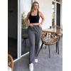 Ekouaer Pajama Pants for Women Soft Comfy Pajama Bottoms Casual Stretch Wide Leg Pants with Pockets(Heather Dark Grey)