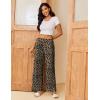 Ekouaer Pajama Pants for Women Soft Comfy Pajama Bottoms Casual Stretch Wide Leg Pants with Pockets(Leopard Print)