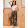Ekouaer Pajama Pants for Women Soft Comfy Pajama Bottoms Casual Stretch Wide Leg Pants with Pockets(Leopard Print)
