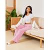 Ekouaer Pajama Pants for Women Soft Comfy Pajama Bottoms Casual Stretch Wide Leg Pants with Pockets(Light Pink)