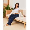 Ekouaer Pajama Pants for Women Soft Comfy Pajama Bottoms Casual Stretch Wide Leg Pants with Pockets(Navy)