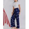 Ekouaer Pajama Pants for Women Soft Comfy Pajama Bottoms Casual Stretch Wide Leg Pants with Pockets(Navy Print)