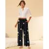 Ekouaer Pajama Pants for Women Soft Comfy Pajama Bottoms Casual Stretch Wide Leg Pants with Pockets(Planet)