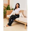 Ekouaer Pajama Pants for Women Soft Comfy Pajama Bottoms Casual Stretch Wide Leg Pants with Pockets(Planet)