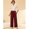 Ekouaer Pajama Pants for Women Soft Comfy Pajama Bottoms Casual Stretch Wide Leg Pants with Pockets(Red Black Plaid)