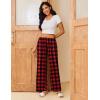 Ekouaer Pajama Pants for Women Soft Comfy Pajama Bottoms Casual Stretch Wide Leg Pants with Pockets(Red Black Plaid)