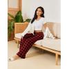 Ekouaer Pajama Pants for Women Soft Comfy Pajama Bottoms Casual Stretch Wide Leg Pants with Pockets(Red Black Plaid)