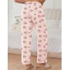 Ekouaer Pajama Pants for Women Soft Comfy Pajama Sleep Bottoms Casual Stretch Wide Leg Lounge Pants with Pockets(Apricot Teddy)
