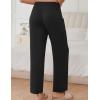 Ekouaer Pajama Pants for Women Soft Comfy Pajama Sleep Bottoms Casual Stretch Wide Leg Lounge Pants with Pockets(Black)