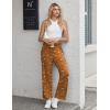 Ekouaer Pajama Pants for Women Soft Comfy Pajama Sleep Bottoms Casual Stretch Wide Leg Lounge Pants with Pockets(Brown Teddy)