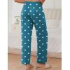 Ekouaer Pajama Pants for Women Soft Comfy Pajama Sleep Bottoms Casual Stretch Wide Leg Lounge Pants with Pockets(Green Heart)