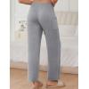Ekouaer Pajama Pants for Women Soft Comfy Pajama Sleep Bottoms Casual Stretch Wide Leg Lounge Pants with Pockets(Light Gray)