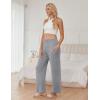 Ekouaer Pajama Pants for Women Soft Comfy Pajama Sleep Bottoms Casual Stretch Wide Leg Lounge Pants with Pockets(Light Gray)