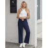 Ekouaer Pajama Pants for Women Soft Comfy Pajama Sleep Bottoms Casual Stretch Wide Leg Lounge Pants with Pockets(Navy)