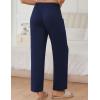 Ekouaer Pajama Pants for Women Soft Comfy Pajama Sleep Bottoms Casual Stretch Wide Leg Lounge Pants with Pockets(Navy)