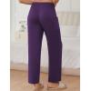 Ekouaer Pajama Pants for Women Soft Comfy Pajama Sleep Bottoms Casual Stretch Wide Leg Lounge Pants with Pockets(Purple)