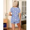 Ekouaer Pajama Set for Women 2 Piece Lounge Set Short Sleeve Tops and Shorts Soft Sleepwear, Chest Pocket(Teddy-blue Moon)