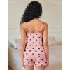 Ekouaer Pajama Sets for Women 2 Piece Soft Lingerie Sleepwear Cute Print Cami Pj Shorts Set Lace Nightwear(Black Heart)