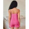 Ekouaer Pajama Sets for Women 2 Piece Soft Lingerie Sleepwear Cute Print Cami Pj Shorts Set Lace Nightwear(Hot Pink Leopard)