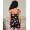 Ekouaer Pajama Sets for Women 2 Piece Soft Lingerie Sleepwear Cute Print Cami Pj Shorts Set Lace Nightwear(Pink Heart)