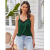 Ekouaer Pajama Sets for Women Lingerie Sleepwear 2 Piece Cami Split Short Set V Neck Lace Pjs(Dark Green)