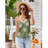 Ekouaer Pajama Sets for Women Lingerie Sleepwear 2 Piece Cami Split Short Set V Neck Lace Pjs(Floral Green)