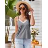 Ekouaer Pajama Sets for Women Lingerie Sleepwear 2 Piece Cami Split Short Set V Neck Lace Pjs(Grey)