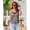 Ekouaer Pajama Sets for Women Lingerie Sleepwear 2 Piece Cami Split Short Set V Neck Lace Pjs(Leopard Black)