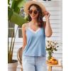 Ekouaer Pajama Sets for Women Lingerie Sleepwear 2 Piece Cami Split Short Set V Neck Lace Pjs(Light Blue)