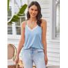 Ekouaer Pajama Sets for Women Lingerie Sleepwear 2 Piece Cami Split Short Set V Neck Lace Pjs(Light Blue)