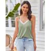 Ekouaer Pajama Sets for Women Lingerie Sleepwear 2 Piece Cami Split Short Set V Neck Lace Pjs(Light Green)