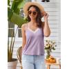 Ekouaer Pajama Sets for Women Lingerie Sleepwear 2 Piece Cami Split Short Set V Neck Lace Pjs(Light Pruple)