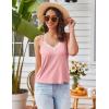 Ekouaer Pajama Sets for Women Lingerie Sleepwear 2 Piece Cami Split Short Set V Neck Lace Pjs(Pink)