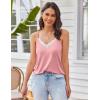Ekouaer Pajama Sets for Women Lingerie Sleepwear 2 Piece Cami Split Short Set V Neck Lace Pjs(Pink)