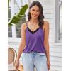 Ekouaer Pajama Sets for Women Lingerie Sleepwear 2 Piece Cami Split Short Set V Neck Lace Pjs(Purple)