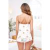 Ekouaer Pajama Sets for Women Lingerie Sleepwear 2 Piece Cami Split Short Set V Neck Lace Pjs(Teddy Blue)