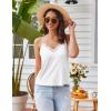 Ekouaer Pajama Sets for Women Lingerie Sleepwear 2 Piece Cami Split Short Set V Neck Lace Pjs(White)