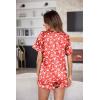 Ekouaer Silk Pajama for Women Short Sleeve Satin Pj Set Two Piece Soft Sleepwear Loungewear, S-XXL(A-red Reindeer)