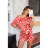 Ekouaer Silk Pajama for Women Short Sleeve Satin Pj Set Two Piece Soft Sleepwear Loungewear, S-XXL(A-red Reindeer)