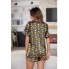 Ekouaer Silk Pajama for Women Short Sleeve Satin Pj Set Two Piece Soft Sleepwear Loungewear, S-XXL(Black Pumpkin & Spider Web)