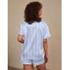 Ekouaer Silk Pajama for Women Short Sleeve Satin Pj Set Two Piece Soft Sleepwear Loungewear, S-XXL(Blue-white Stripes)