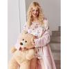 Ekouaer Silk Pajama for Women Short Sleeve Satin Pj Set Two Piece Soft Sleepwear Loungewear, S-XXL(Champagne Teddy)